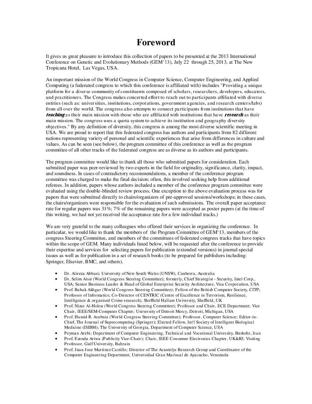 Conference On Genetic And Evolutionary Methods  - Page 5