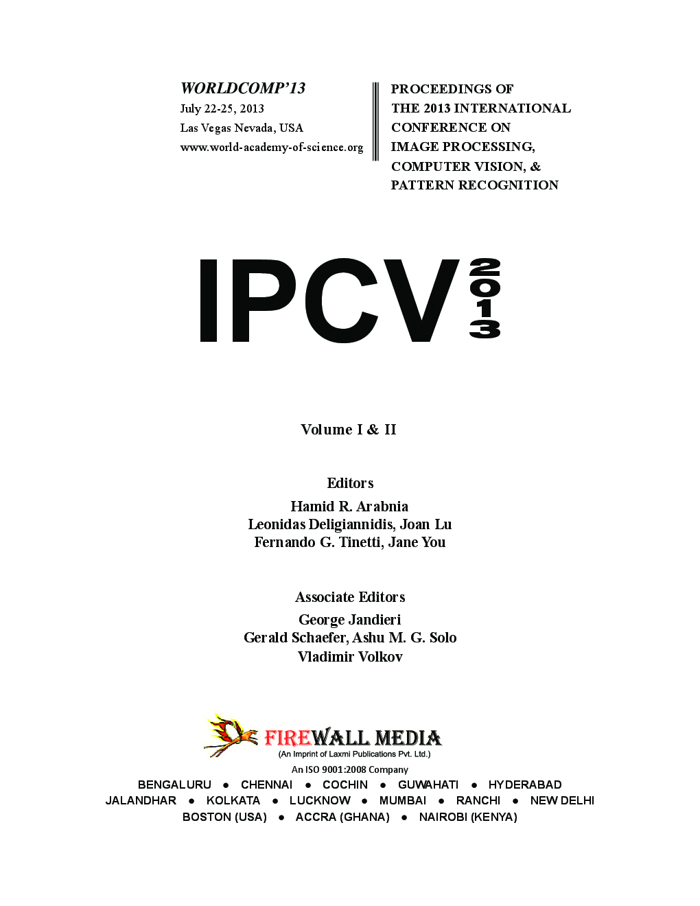 Conference On Image Processing, Computer Vision & Pattern Recognition Vol -I & II  - Page 3