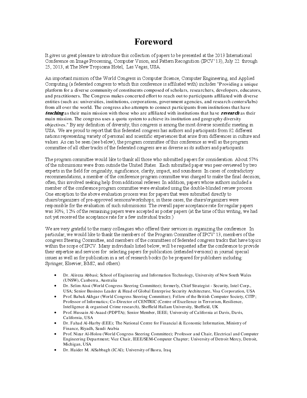 Conference On Image Processing, Computer Vision & Pattern Recognition Vol -I & II  - Page 5