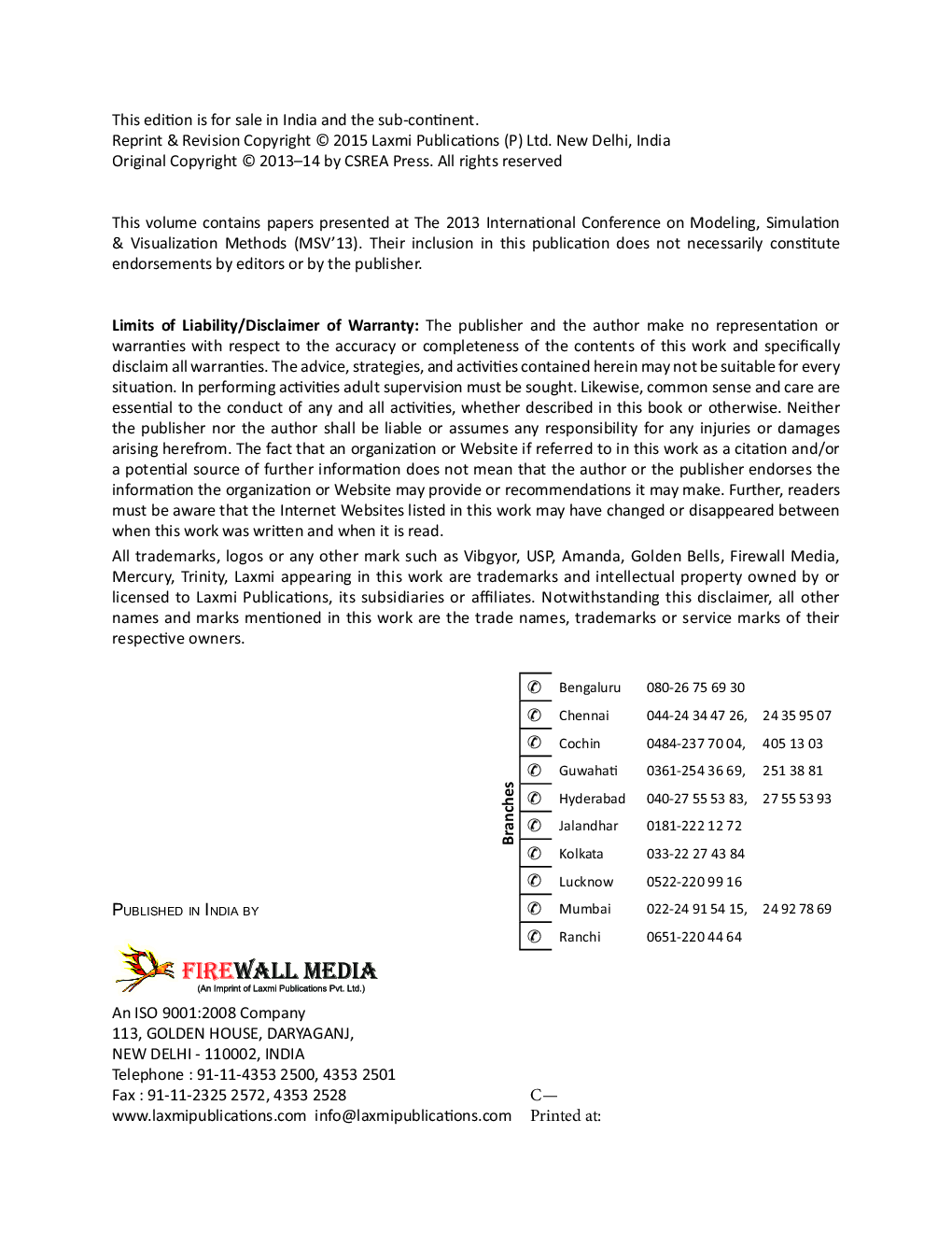 Conference On Modeling Simulation & Visualization Methods - Page 4