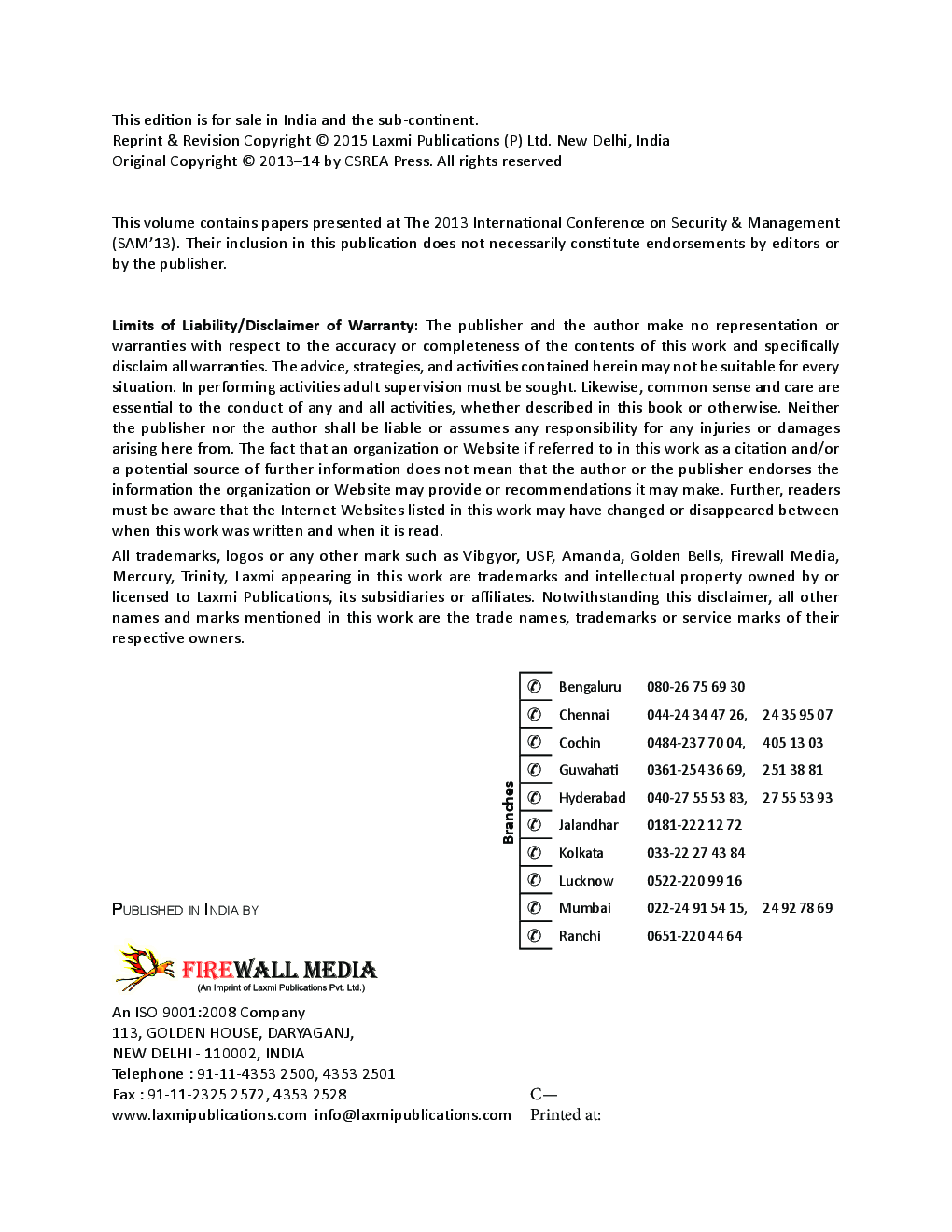 Conference On Security And Management  - Page 4