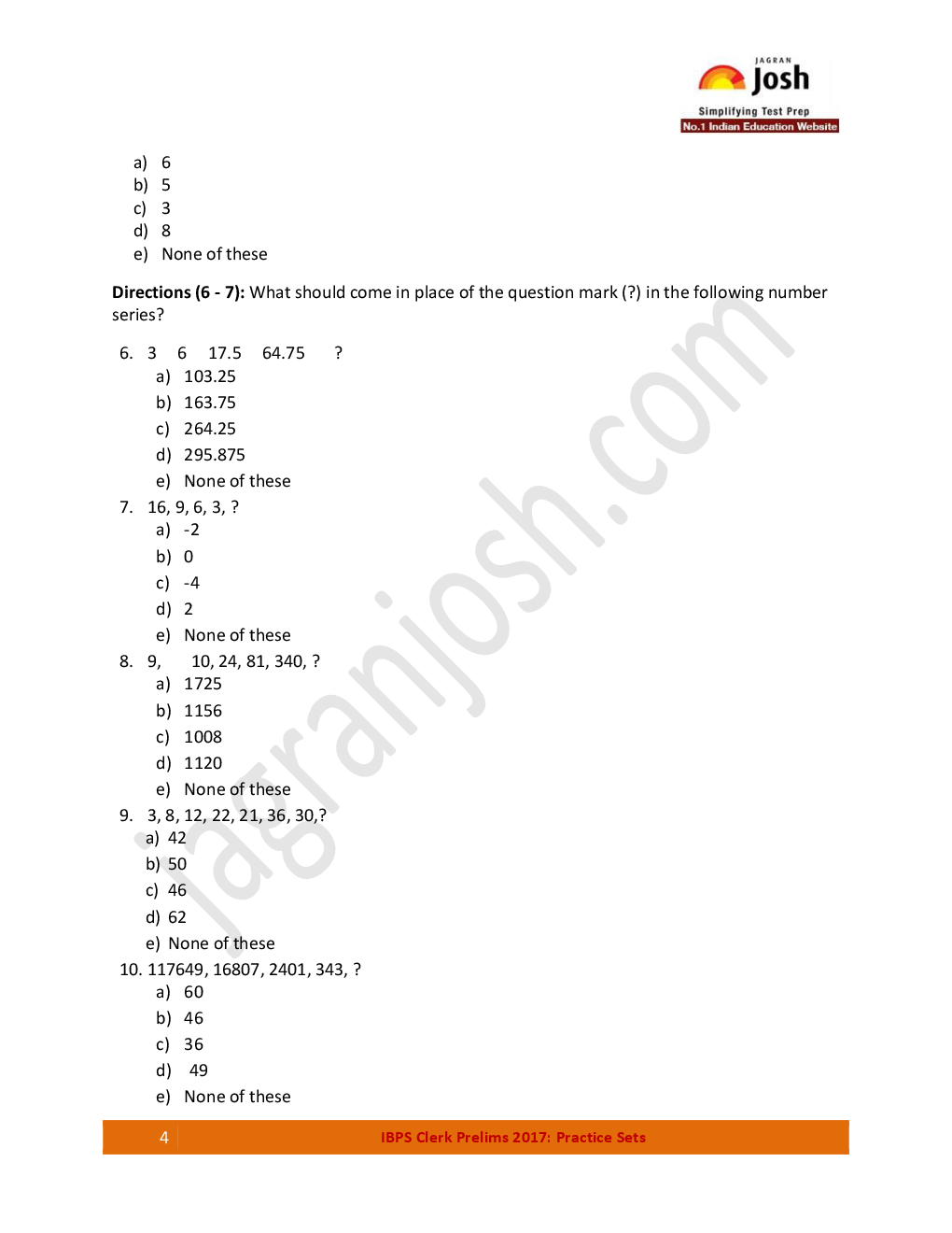 IBPS Clerk Prelims 5 Practice Sets Ebook - Page 4
