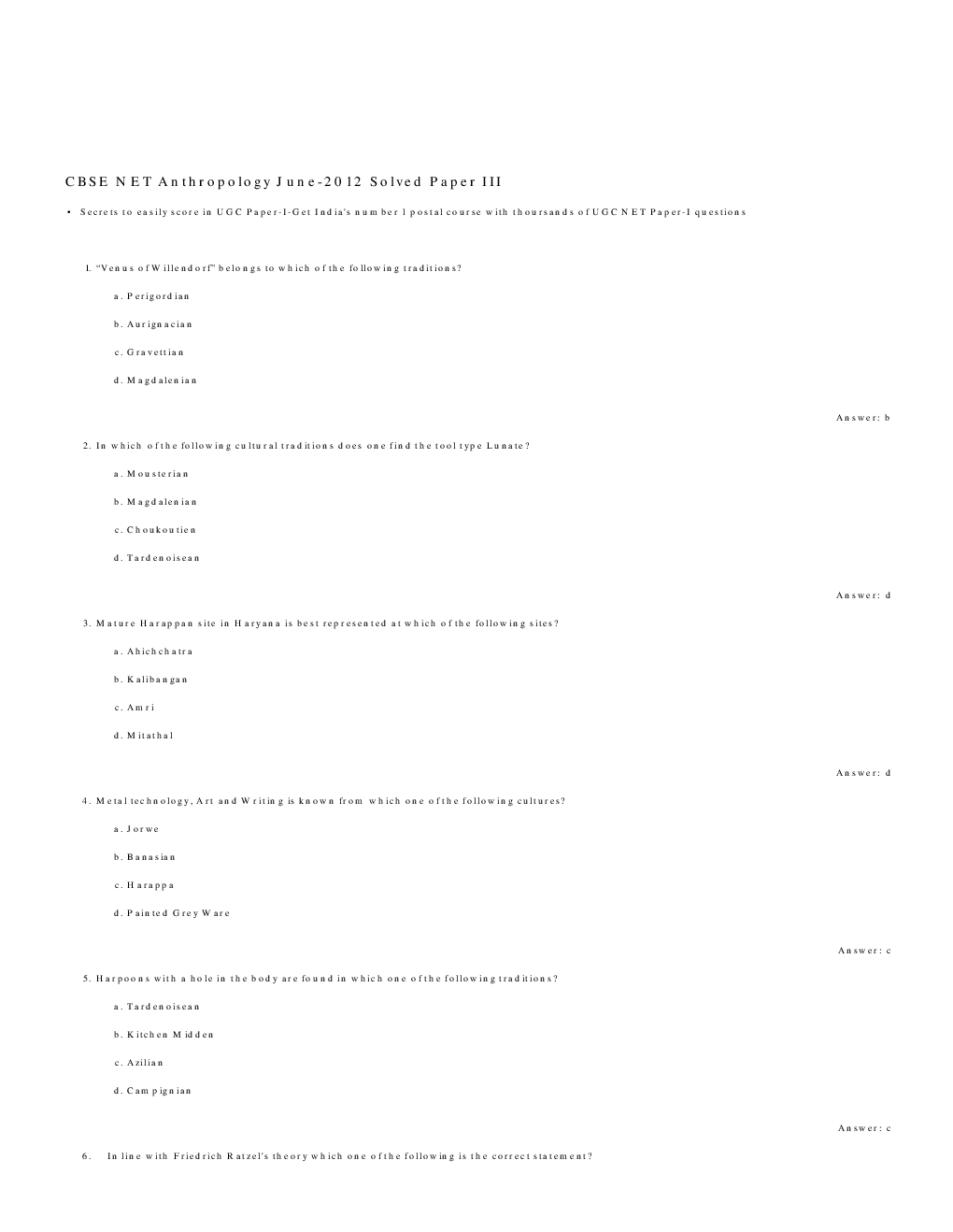 CBSE UGC NET Previous Year 2012-13 Solved Question Papers Anthropology Paper-III (June-Dec) - Page 2