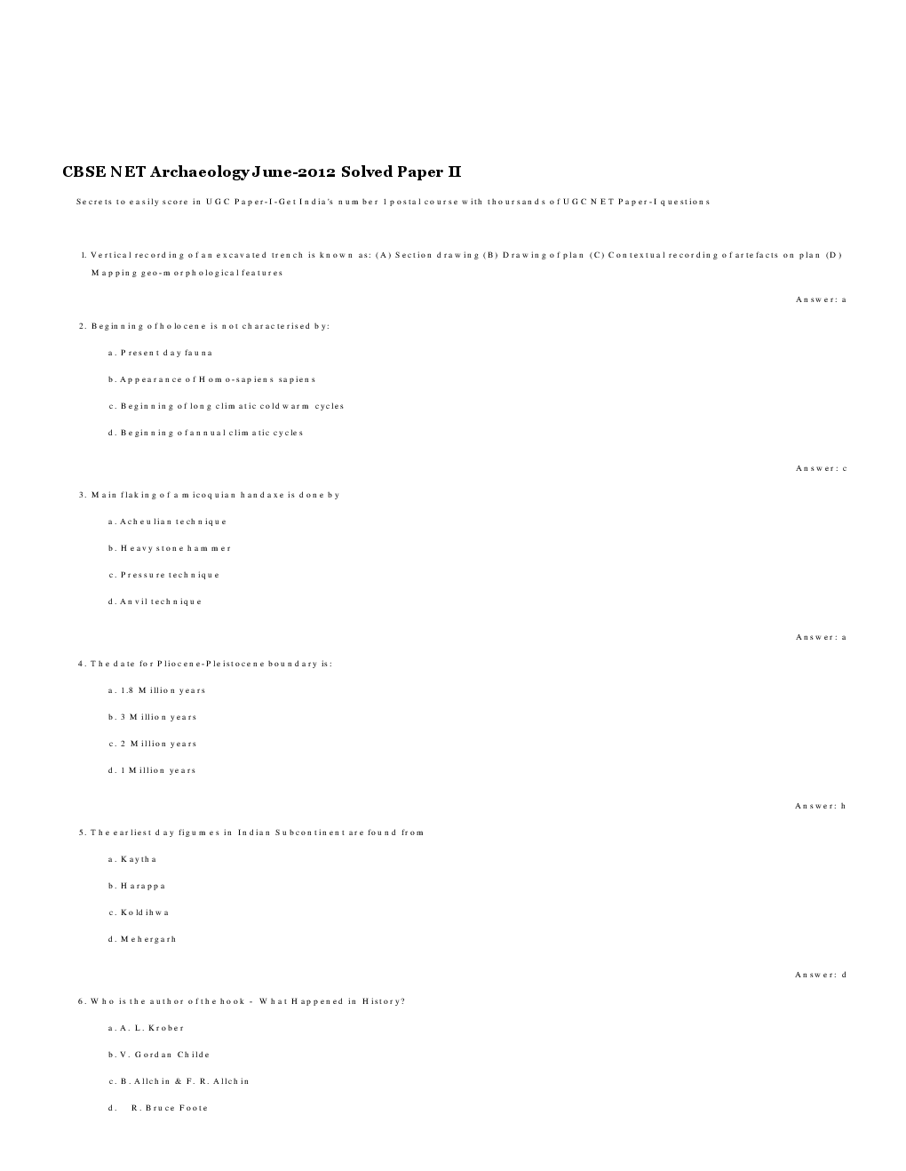 CBSE UGC NET Previous Year 2012-13 Solved Question Papers Archaeology Paper-II (June-Dec) - Page 2