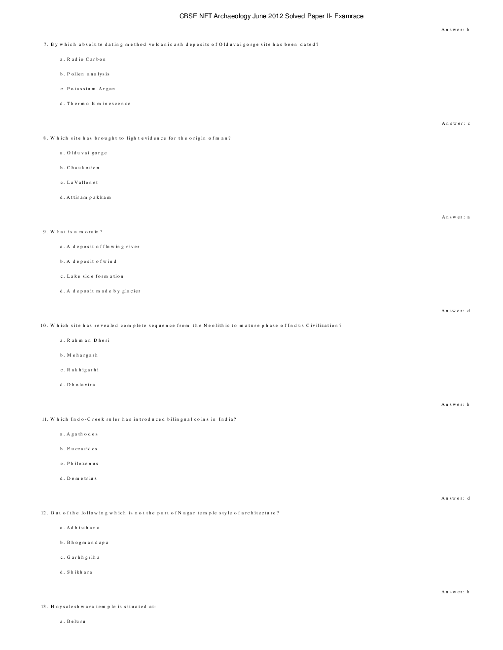 CBSE UGC NET Previous Year 2012-13 Solved Question Papers Archaeology Paper-II (June-Dec) - Page 3