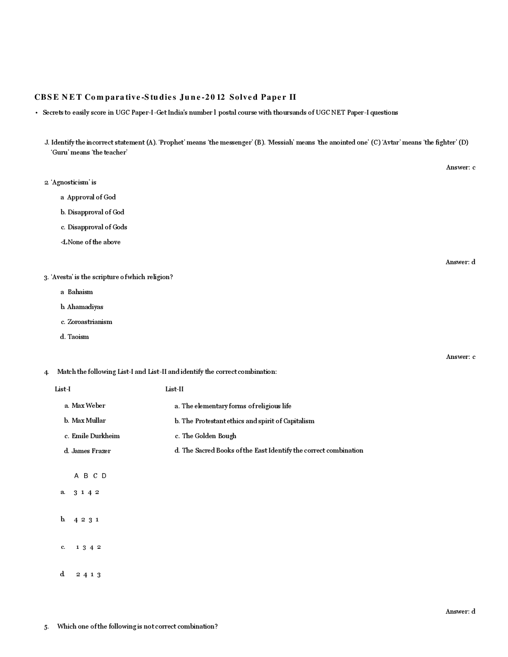 CBSE UGC NET Previous Year 2012-13 Solved Question Papers Comparative-Studies Paper-II (June-Dec) - Page 2