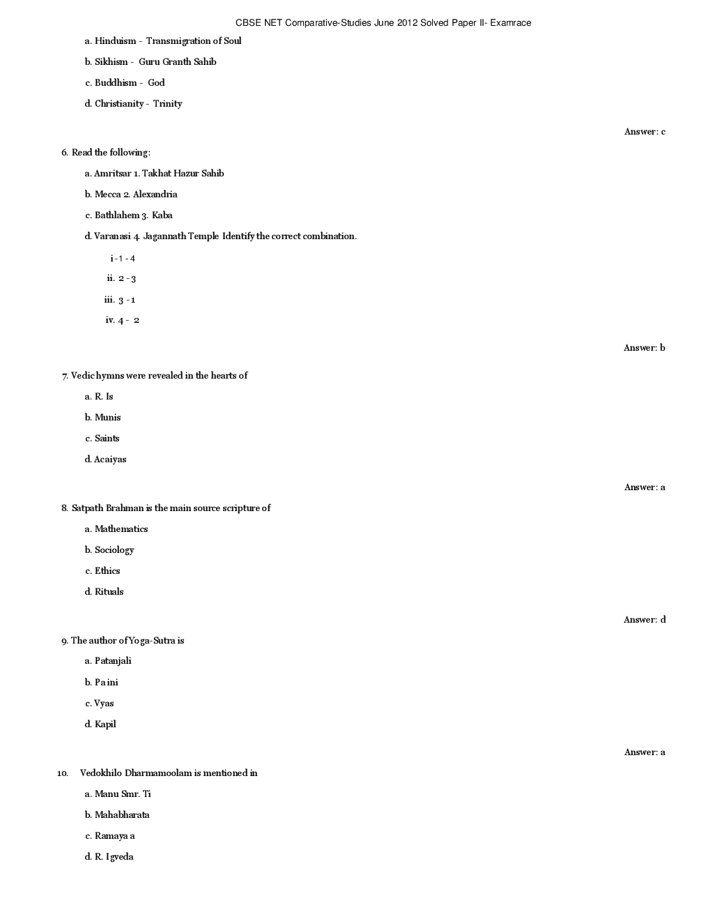 CBSE UGC NET Previous Year 2012-13 Solved Question Papers Comparative-Studies Paper-II (June-Dec) - Page 3