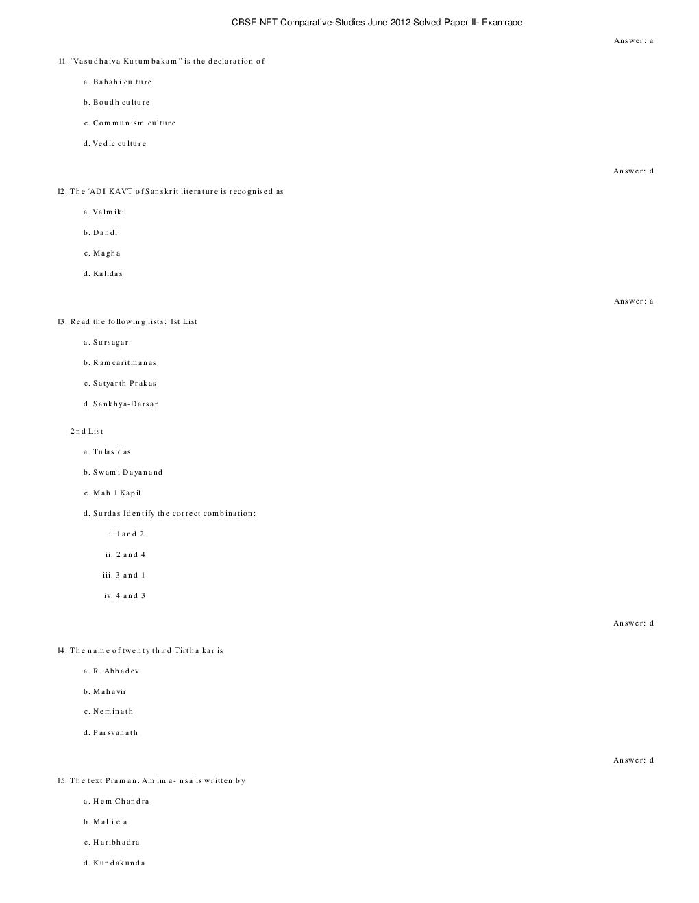 CBSE UGC NET Previous Year 2012-13 Solved Question Papers Comparative-Studies Paper-II (June-Dec) - Page 4