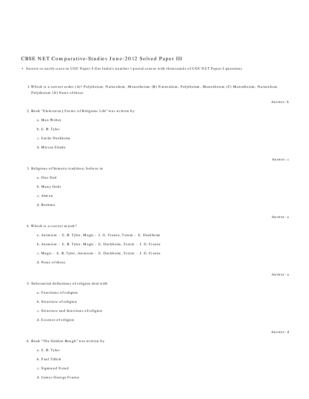 CBSE UGC NET Previous Year 2012-13 Solved Question Papers Comparative-Studies Paper-III (June-Dec) - Page 2