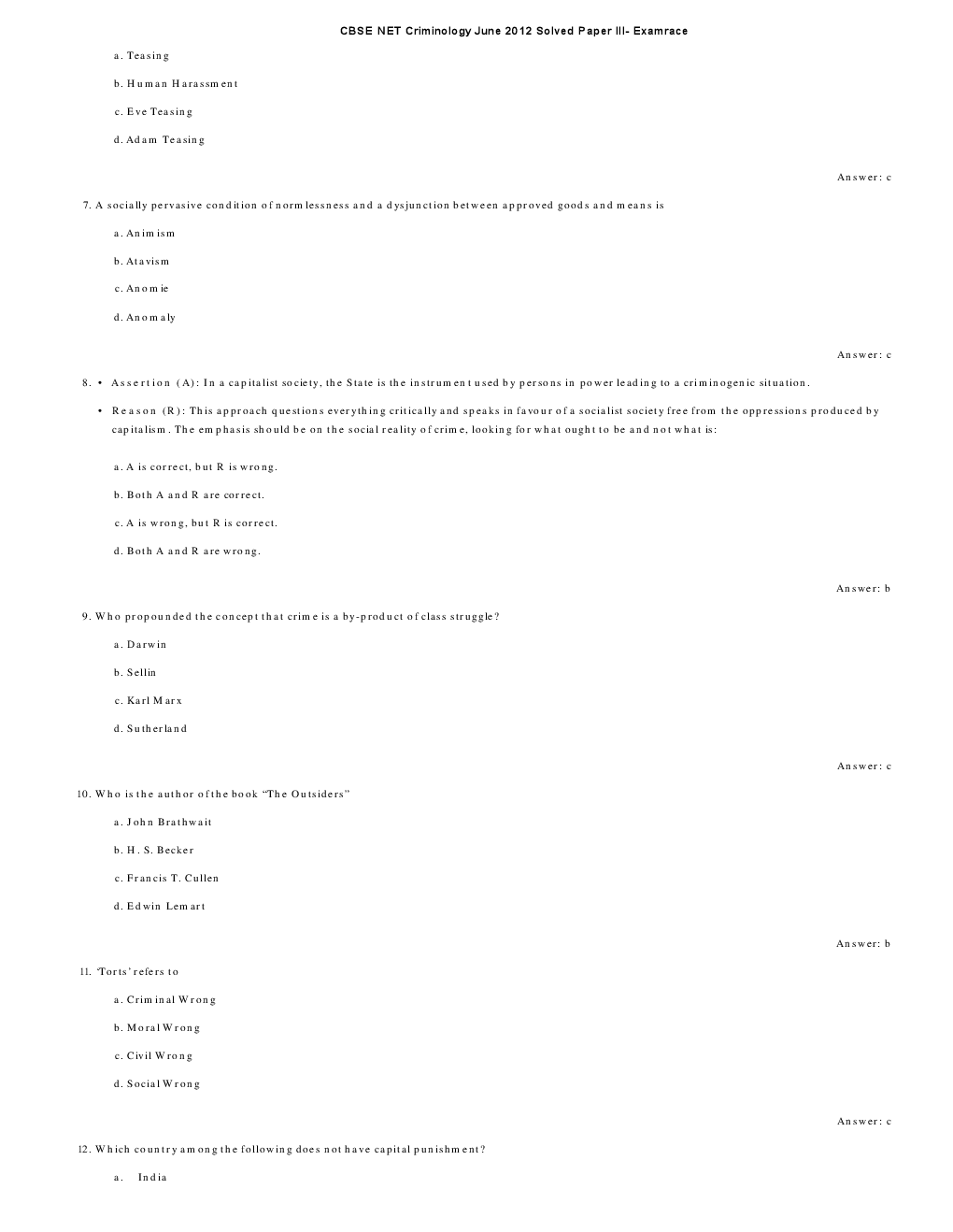 CBSE UGC NET Previous Year 2012-13 Solved Question Papers Criminology Paper-III (June-Dec) - Page 3