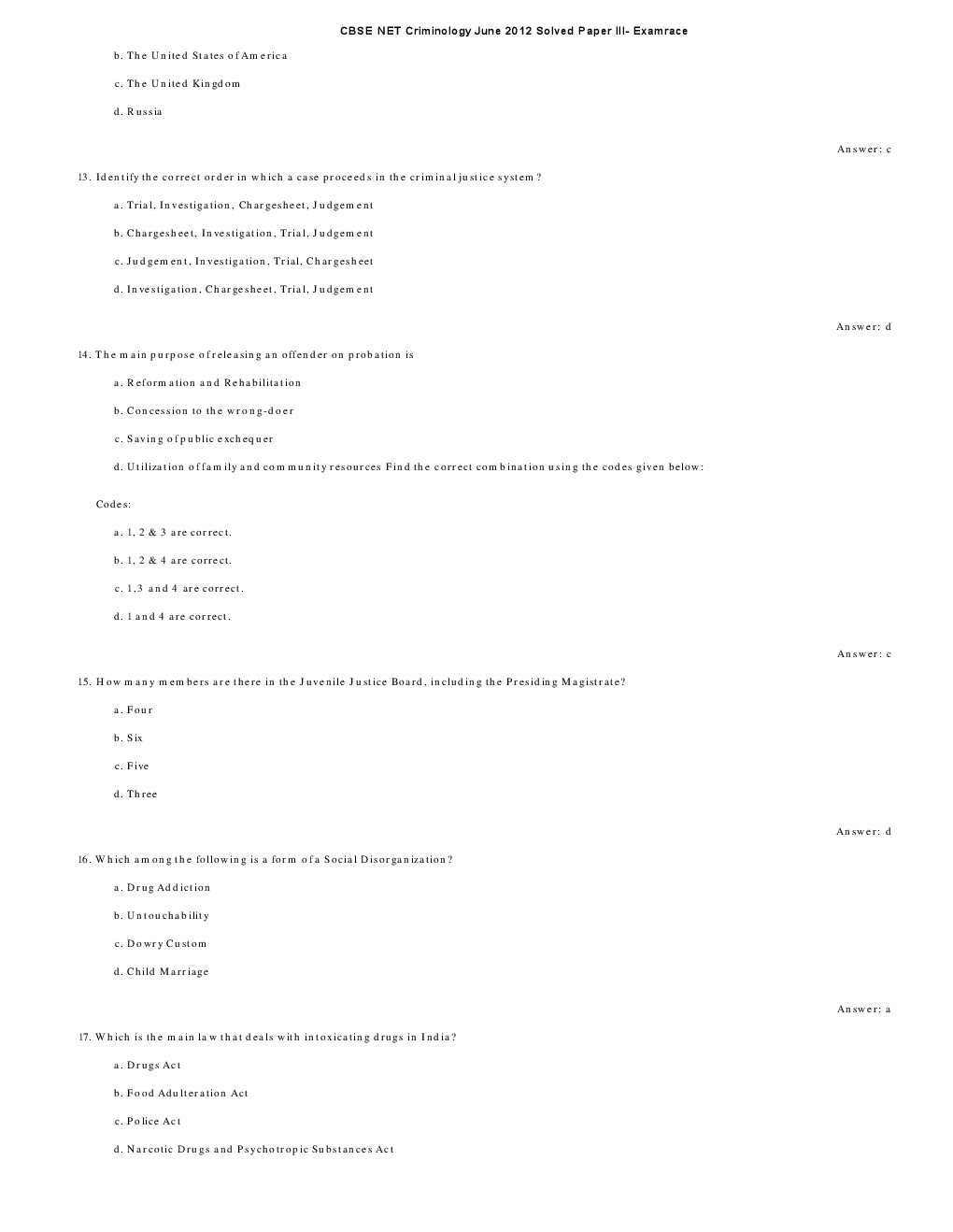 CBSE UGC NET Previous Year 2012-13 Solved Question Papers Criminology Paper-III (June-Dec) - Page 4