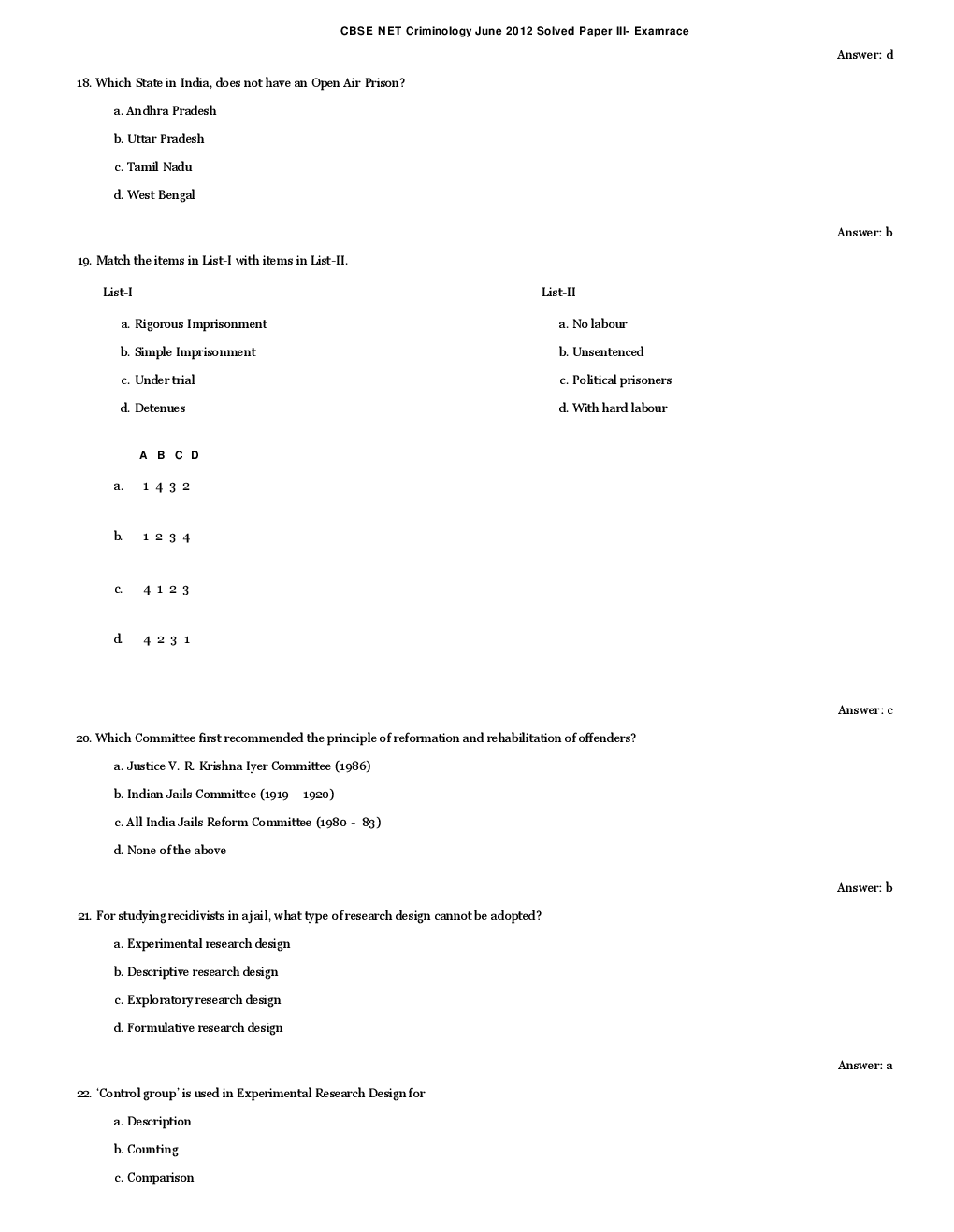 CBSE UGC NET Previous Year 2012-13 Solved Question Papers Criminology Paper-III (June-Dec) - Page 5