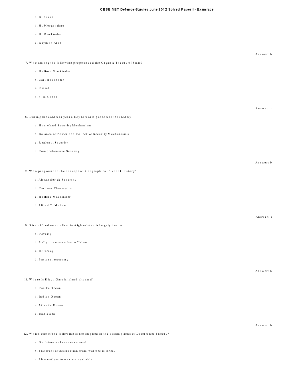 CBSE UGC NET Previous Year 2012-13 Solved Question Papers Defense-Studies Paper-II (June-Dec) - Page 3