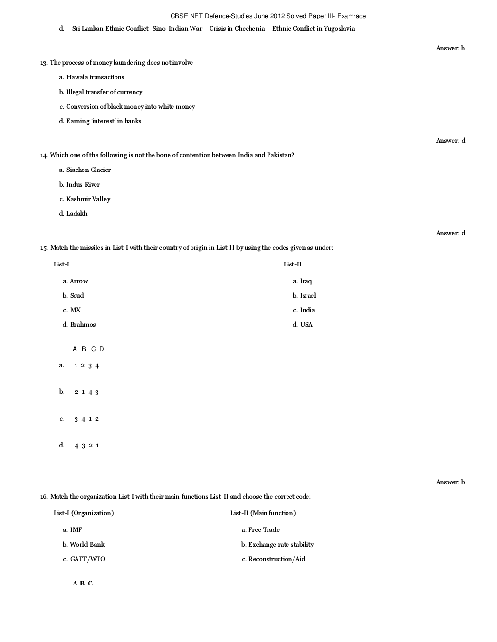 CBSE UGC NET Previous Year 2012-13 Solved Question Papers Defense-Studies Paper-III (June-Dec) - Page 4