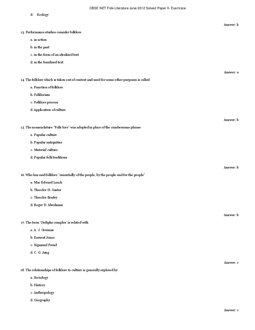 CBSE UGC NET Previous Year 2012-13 Solved Question Papers Folk-Literature Paper-II (June-Dec) - Page 4