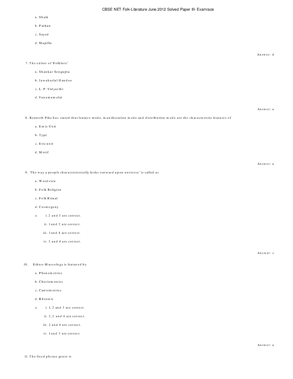 CBSE UGC NET Previous Year 2012-13 Solved Question Papers Folk-Literature Paper-III (June-Dec) - Page 3