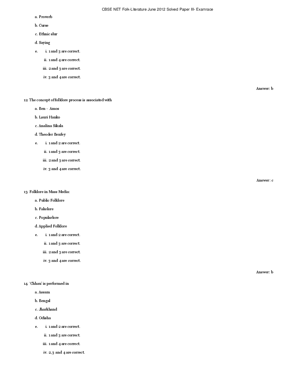 CBSE UGC NET Previous Year 2012-13 Solved Question Papers Folk-Literature Paper-III (June-Dec) - Page 4