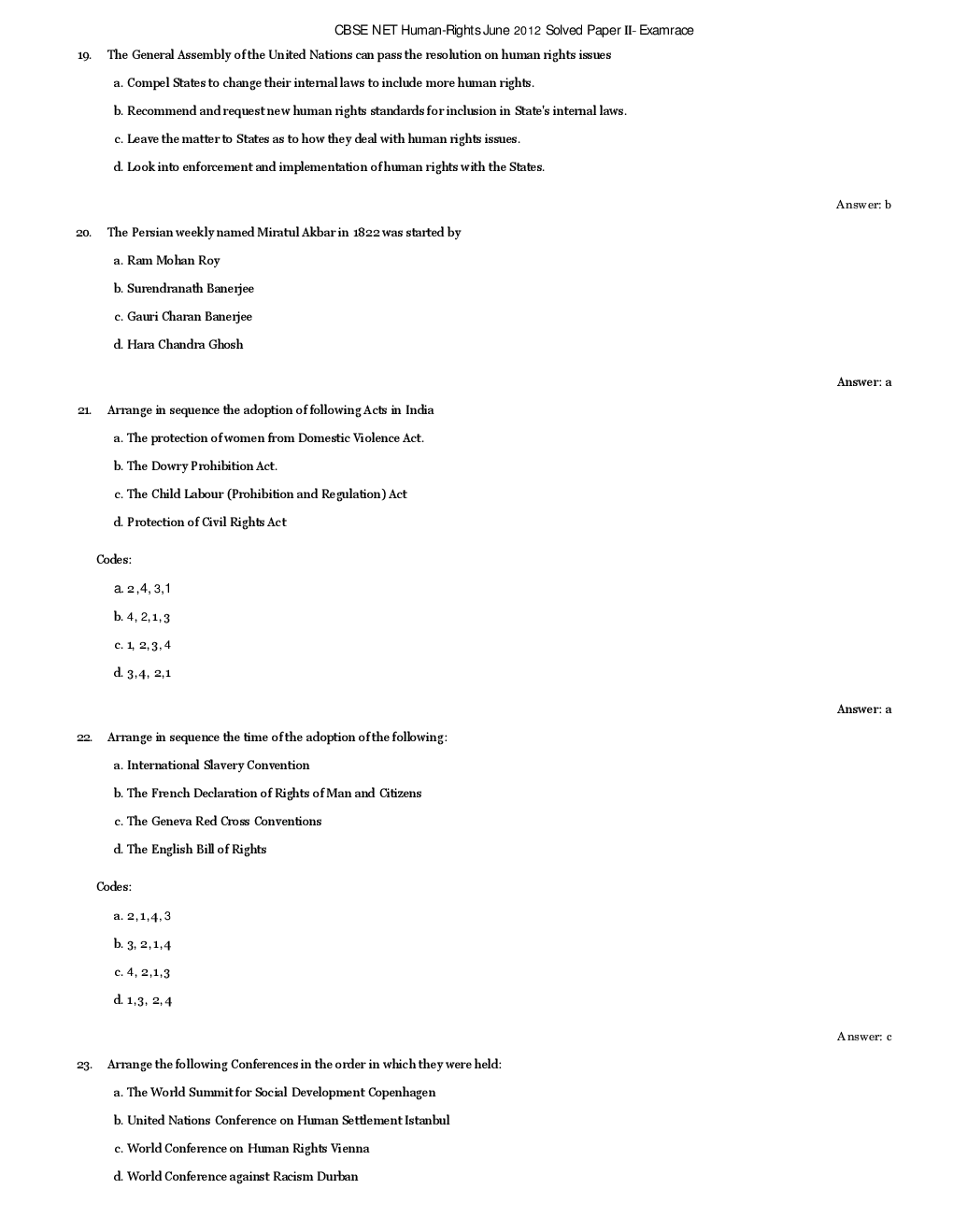 CBSE UGC NET Previous Year 2012-13 Solved Question Papers Human-Rights Paper-II (June-Dec) - Page 5