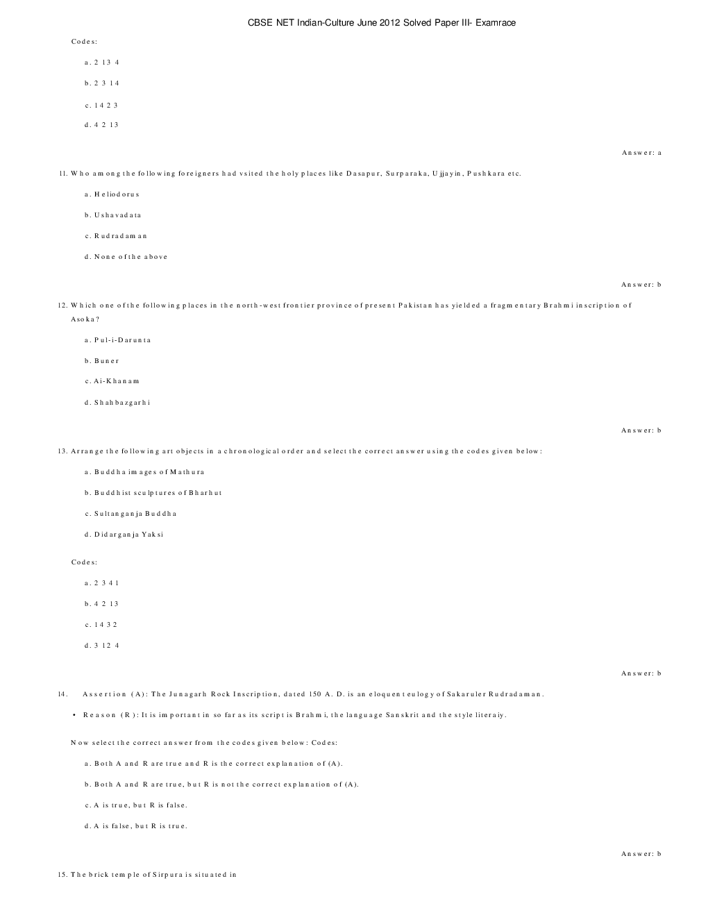 CBSE UGC NET Previous Year 2012-13 Solved Question Papers Indian-Culture Paper-III (June-Dec) - Page 4