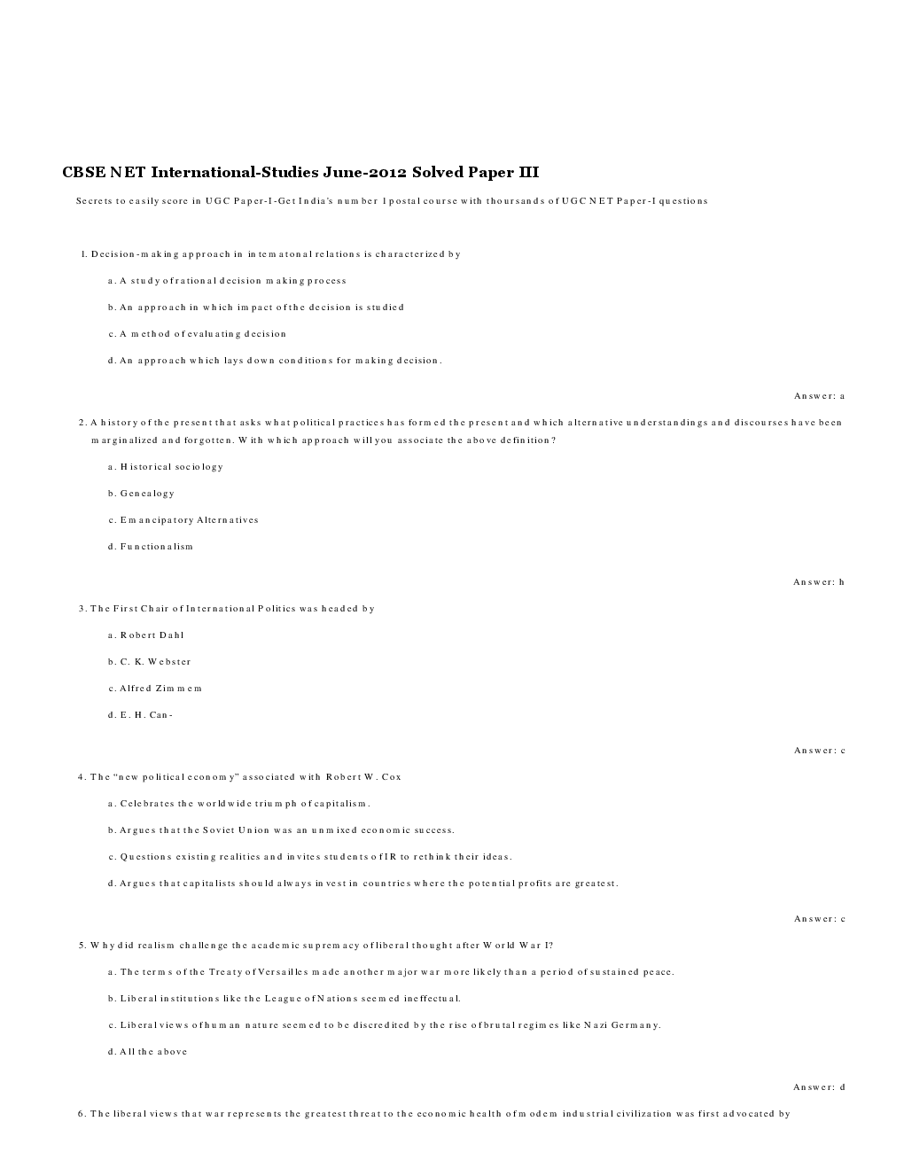 CBSE UGC NET Previous Year 2012-13 Solved Question Papers International-Studies Paper-III (June-Dec) - Page 2