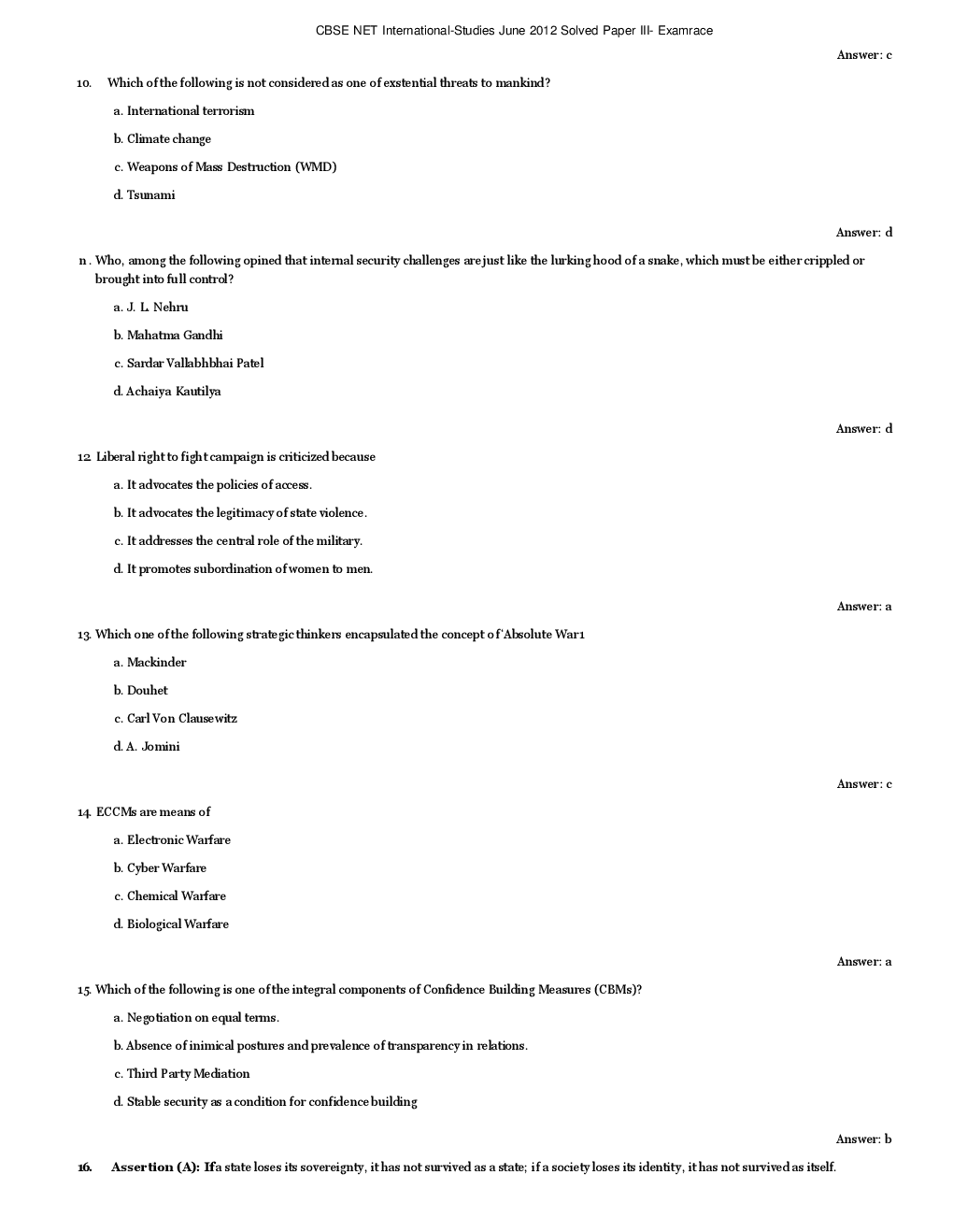 CBSE UGC NET Previous Year 2012-13 Solved Question Papers International-Studies Paper-III (June-Dec) - Page 4