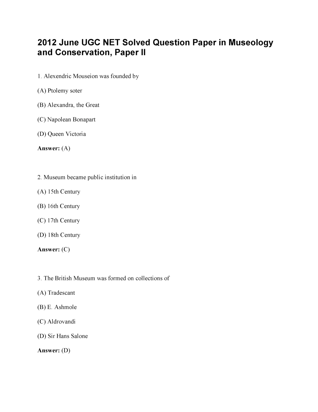 CBSE UGC NET Previous Year 2012-13 Solved Question Papers Museology and Conservation Paper-II (June-Dec) - Page 2