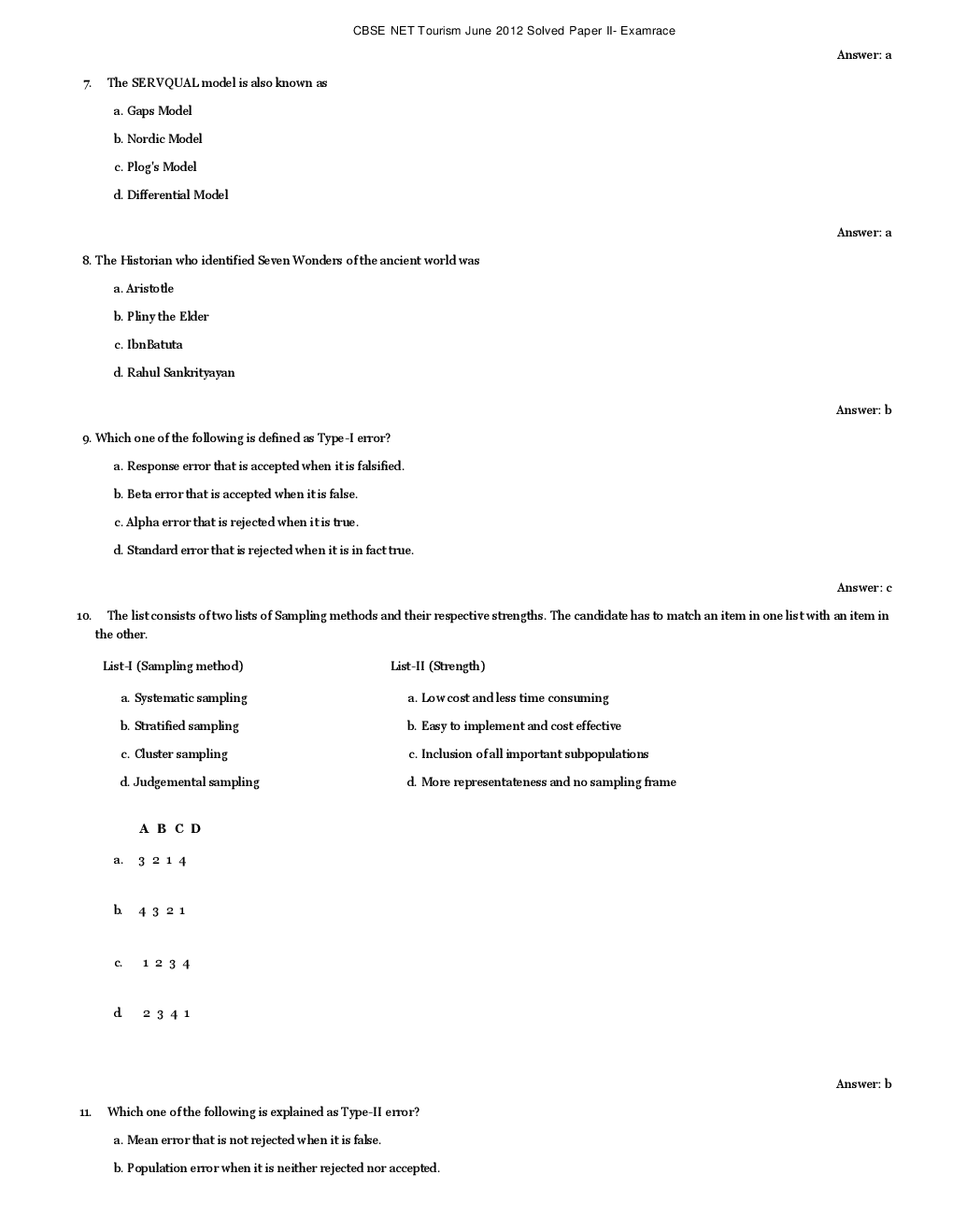 CBSE UGC NET Previous Year 2012-13 Solved Question Papers Tourism Paper-II (June-Dec) - Page 3