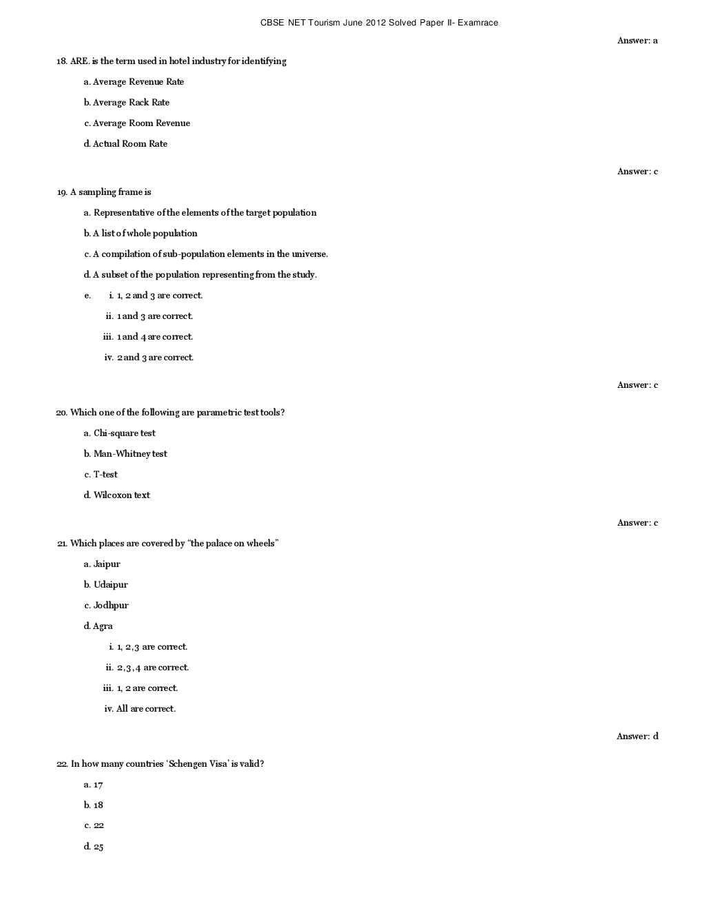 CBSE UGC NET Previous Year 2012-13 Solved Question Papers Tourism Paper-II (June-Dec) - Page 5