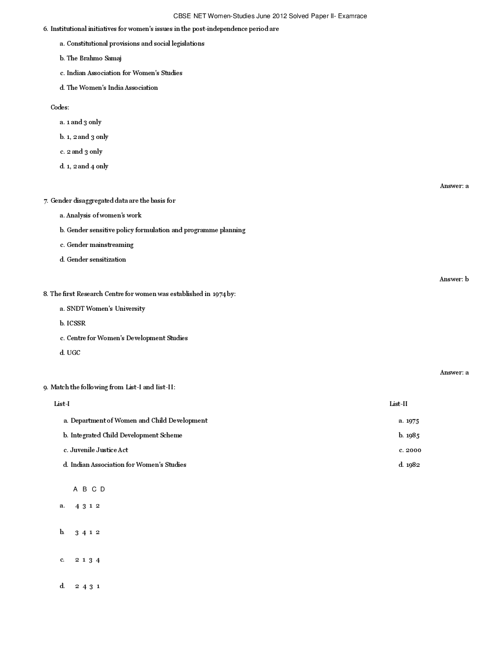 CBSE UGC NET Previous Year 2012-13 Solved Question Papers Women-Studies Paper-II (June-Dec) - Page 3