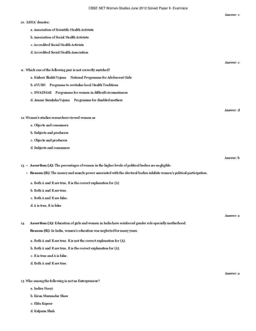 CBSE UGC NET Previous Year 2012-13 Solved Question Papers Women-Studies Paper-II (June-Dec) - Page 4