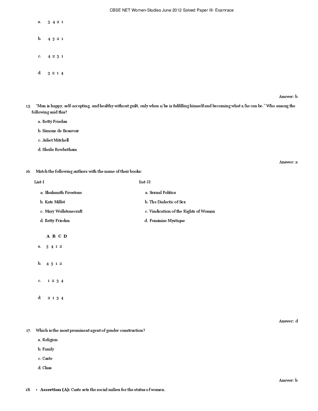 CBSE UGC NET Previous Year 2012-13 Solved Question Papers Women-Studies Paper-III (June-Dec) - Page 5