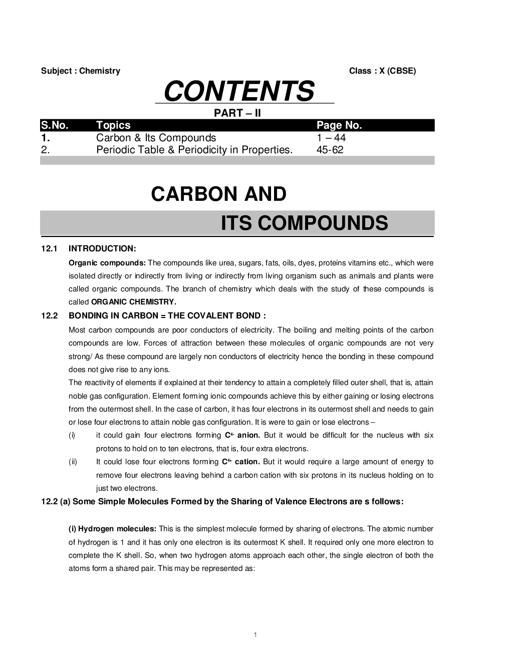 IIT Foundation, NTSE & Olympiad CBSE Chemistry-II For Class-X Study Material - Page 2