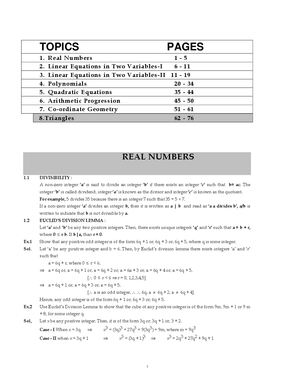 IIT Foundation, NTSE & Olympiad CBSE Maths-I For Class-X Study Material - Page 2