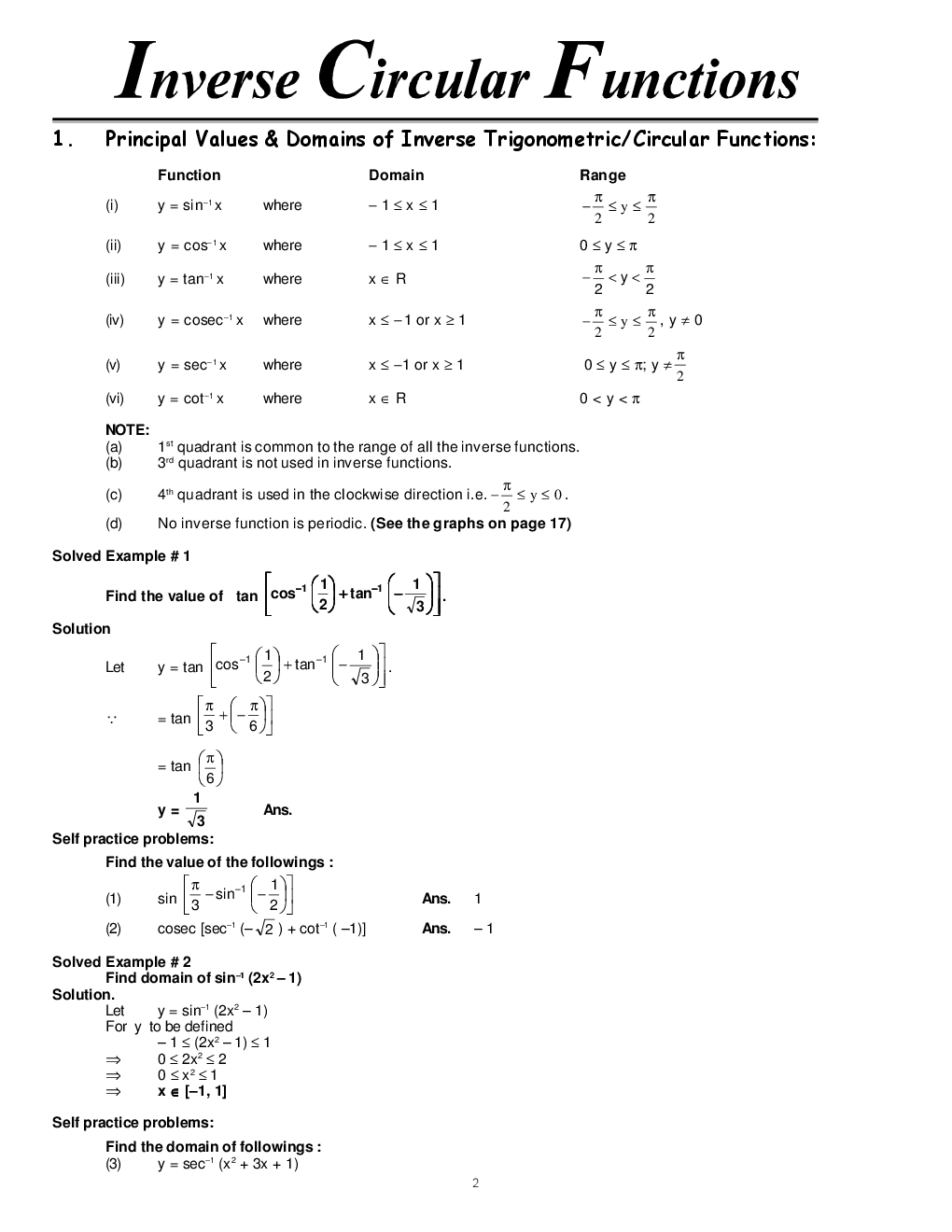 IIT-JEE Advanced CBSE Mathematics For Class-XII Advanced Study Material - Page 4