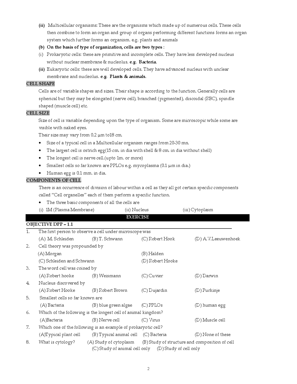 NTSE & Olympiad CBSE Biology-I For Class-IX Study Material - Page 3