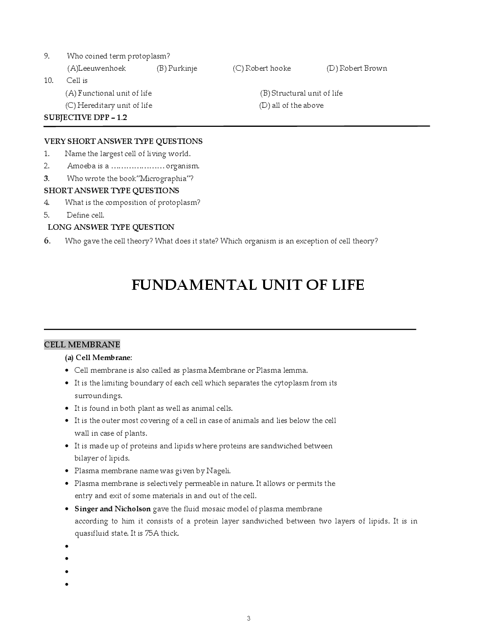 NTSE & Olympiad CBSE Biology-I For Class-IX Study Material - Page 4