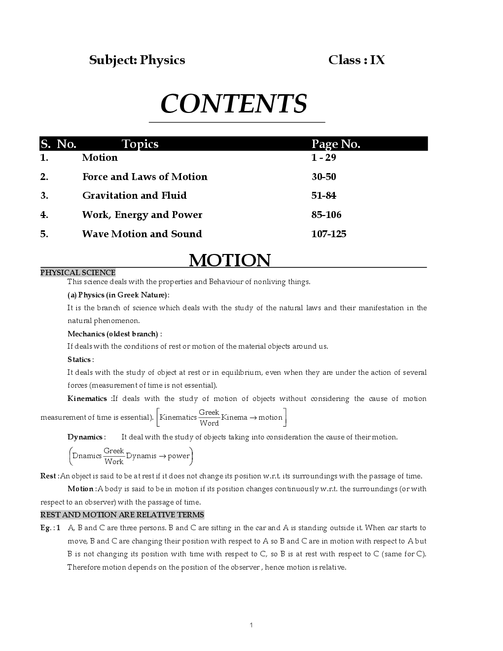 NTSE & Olympiad CBSE Physics-I & II For Class-IX Study Material - Page 2