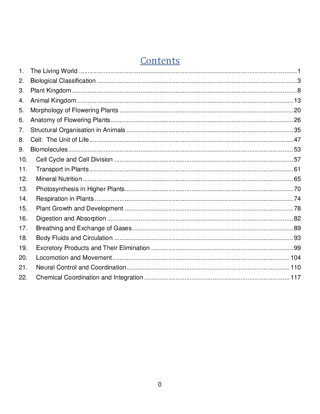 Biology For Class-XI Chapterwise Notes - Page 2