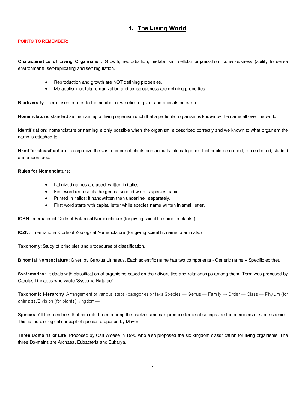 Biology For Class-XI Chapterwise Notes - Page 3