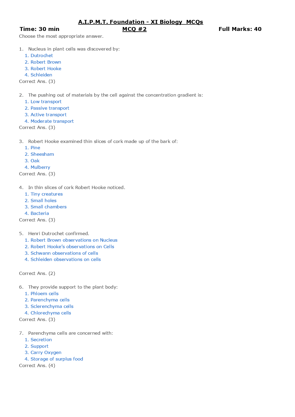NEET Foundation Biology MCQs - Page 5