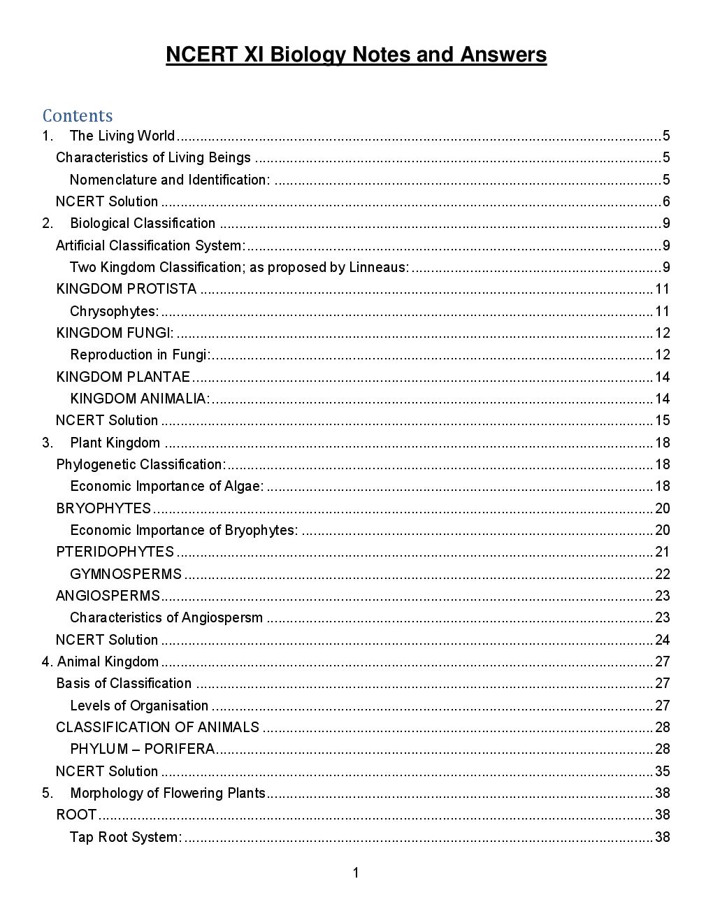 NCERT Biology For Class-XI Biology Study Material With Question & Answer - Page 2