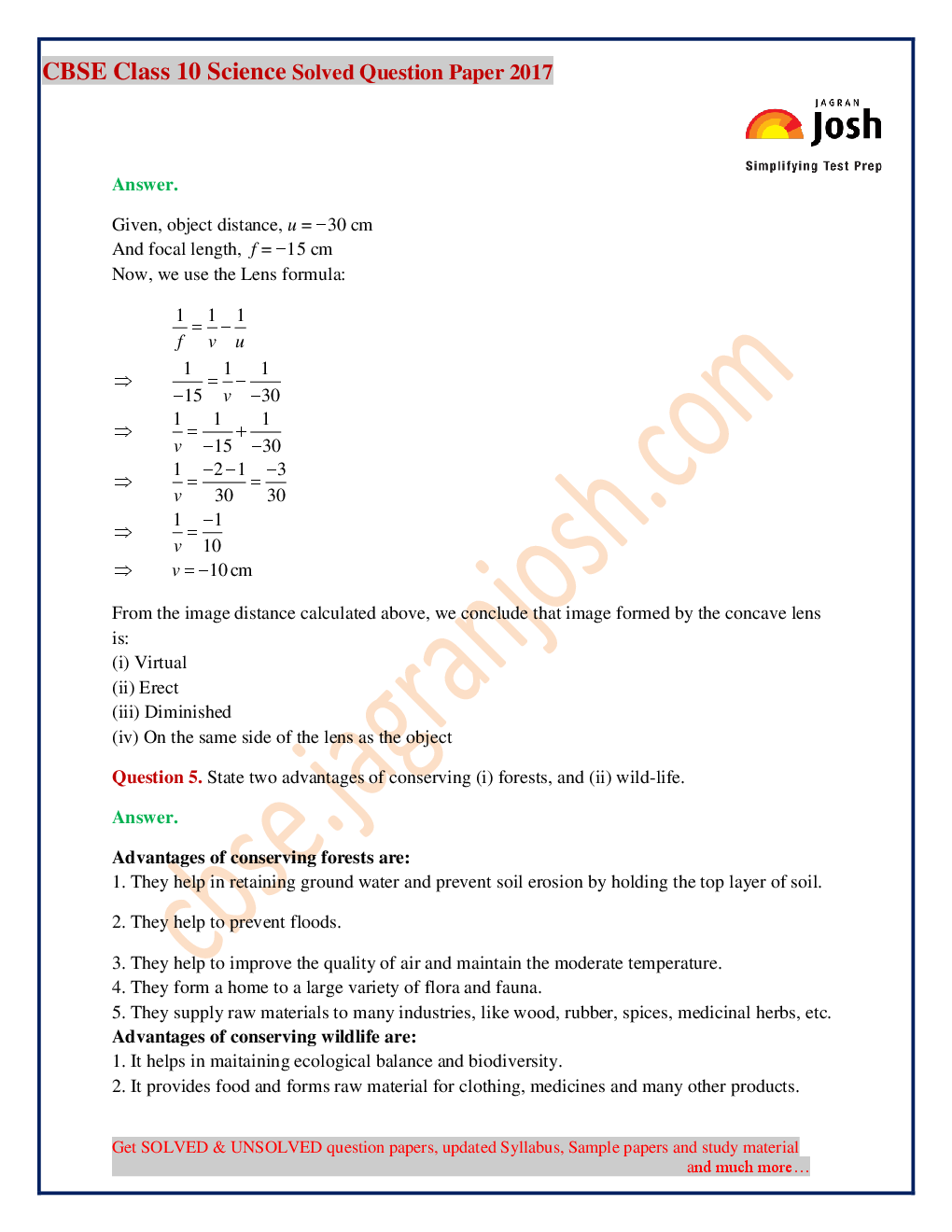 Last 5+1 Year's CBSE Class-X Science Solved Question Papers - EBook - Page 5