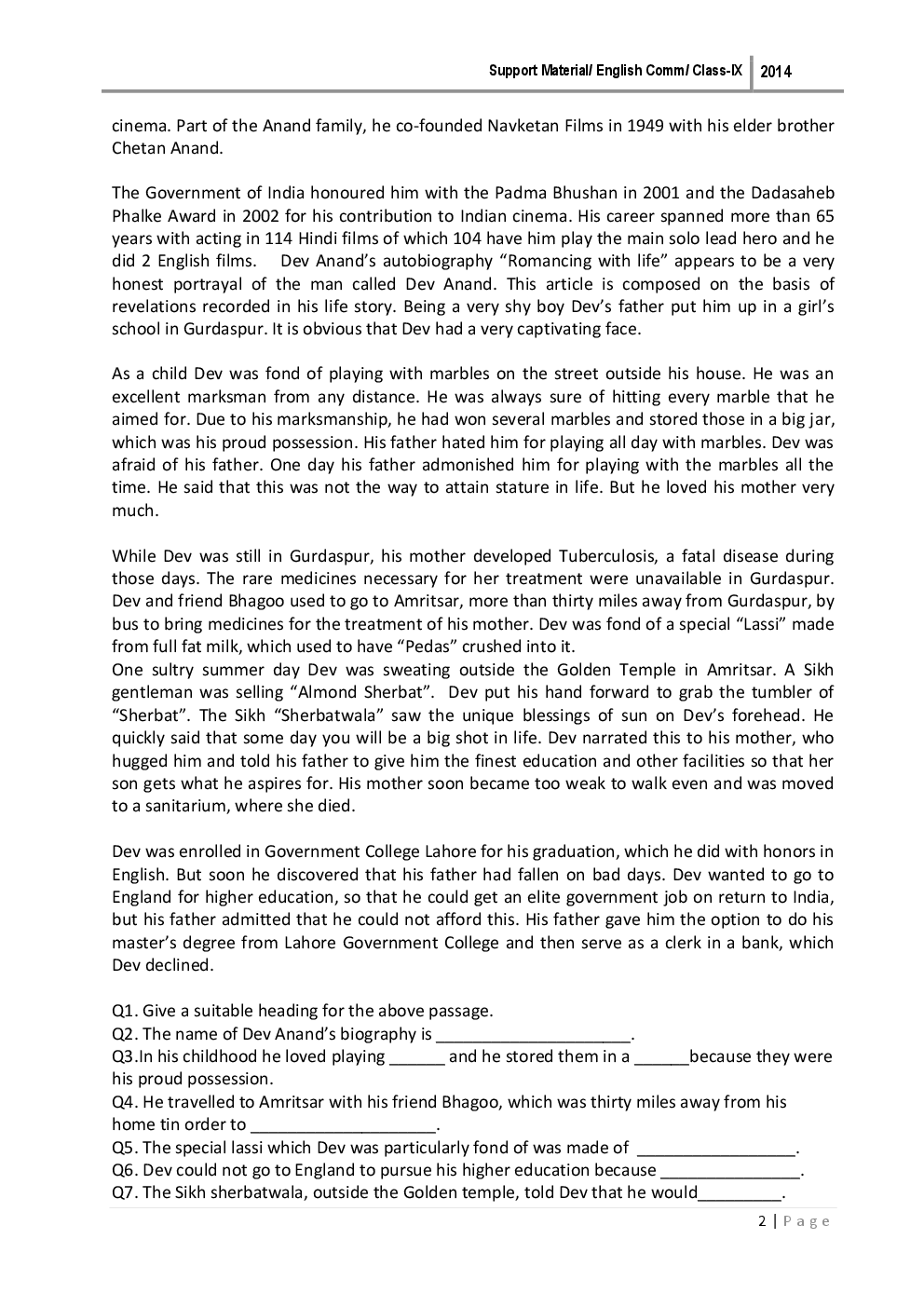 English Communication For Class-IX Study Cum Support Material - Page 4