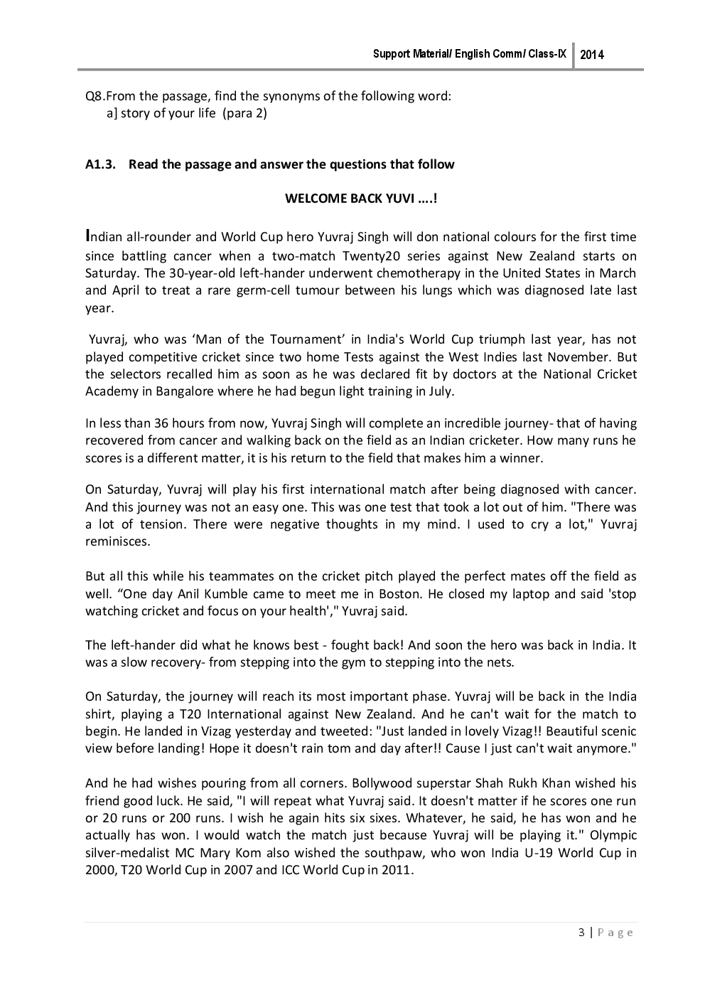 English Communication For Class-IX Study Cum Support Material - Page 5