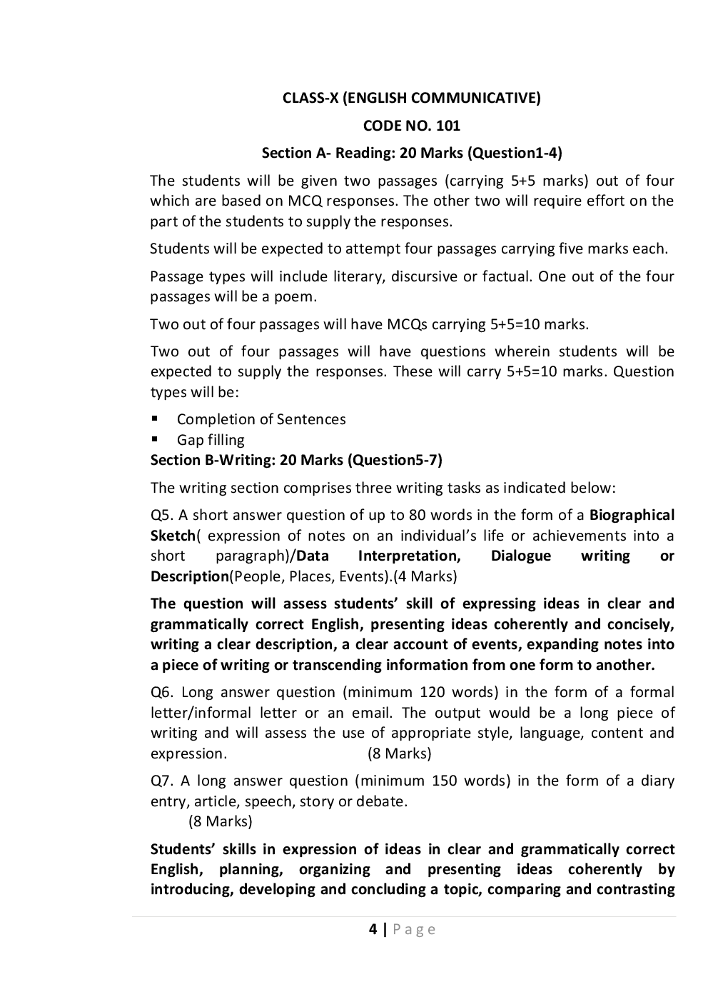 English For Class-X Study Cum Support Material - Page 4