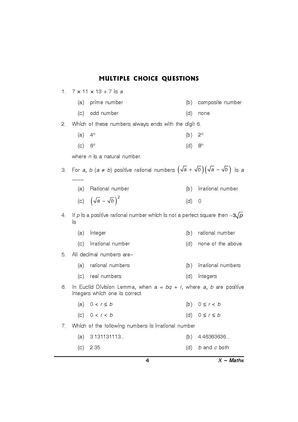 Maths For Class-X Study Cum Support Material - Page 5
