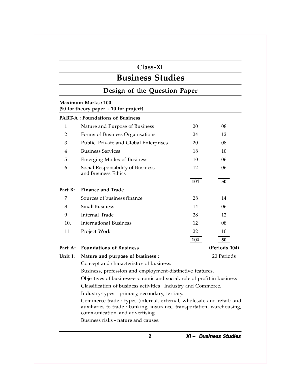 Business Studies For Class-XI Study Cum Support Material - Page 3