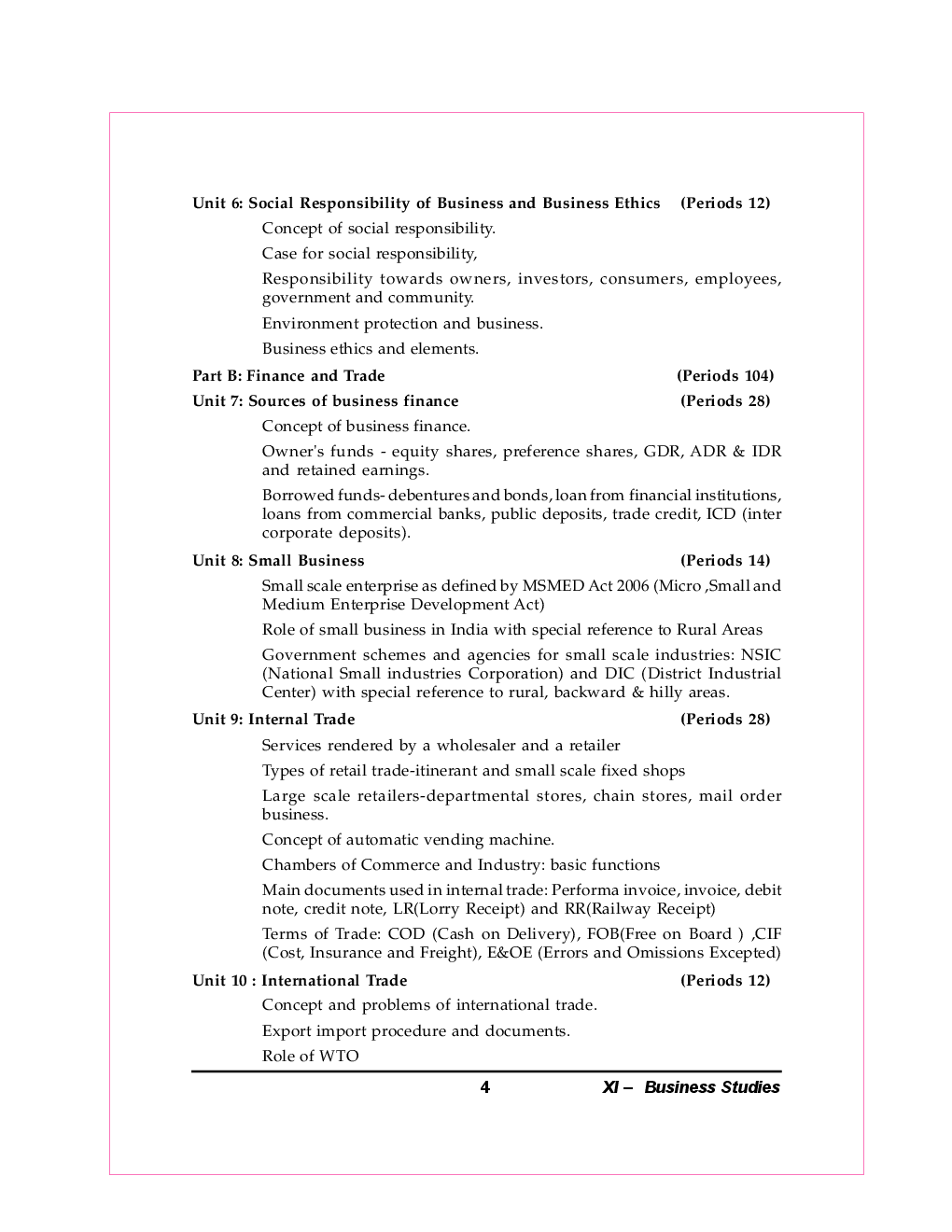 Business Studies For Class-XI Study Cum Support Material - Page 5