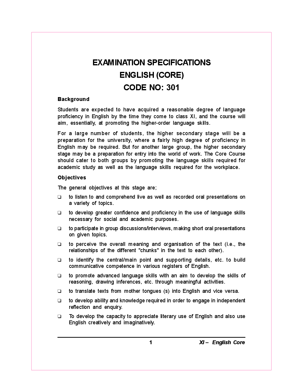 English Core For Class-XI Study Cum Support Material - Page 3