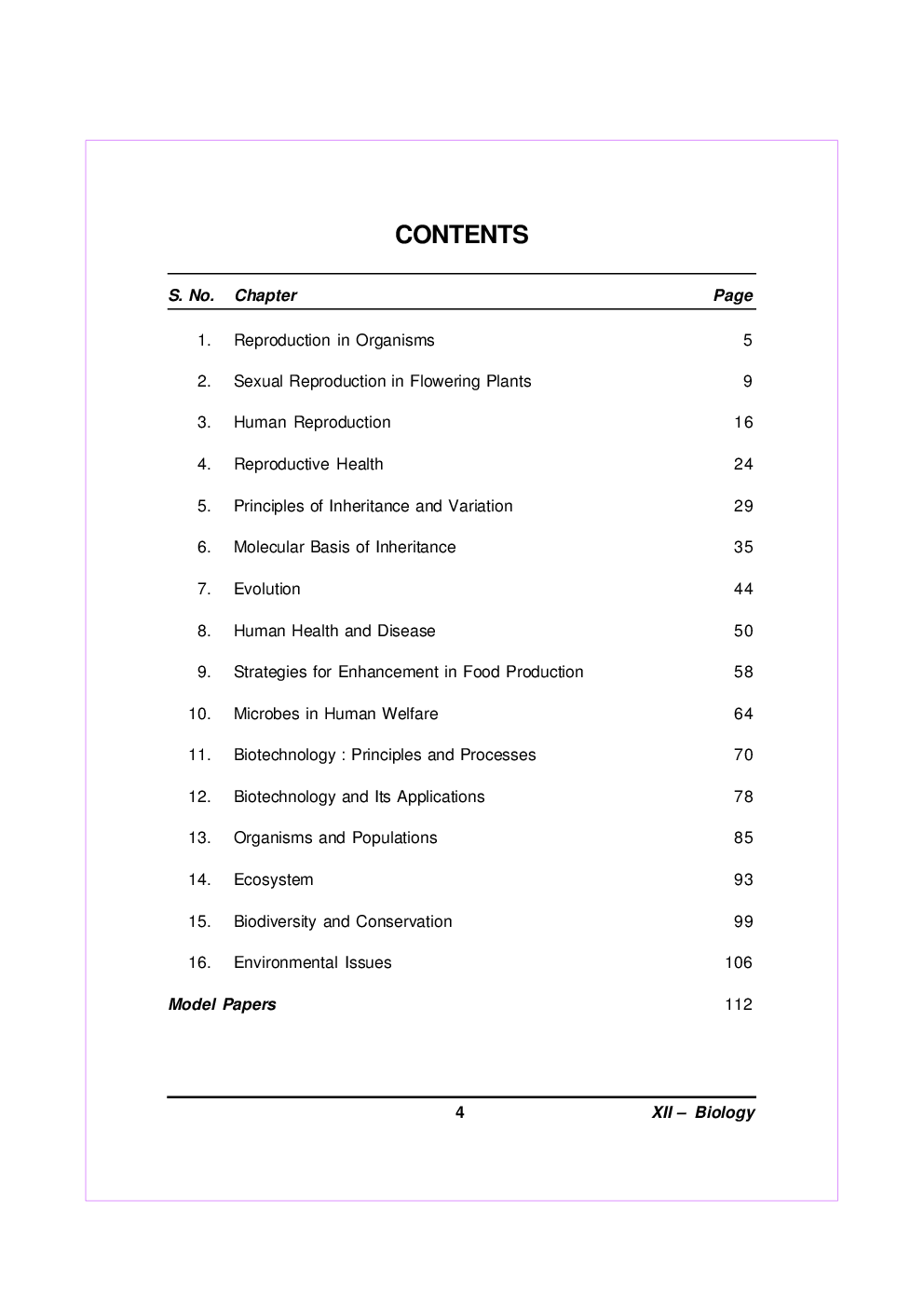 Biology For Class-XII Study Cum Support Material - Page 5